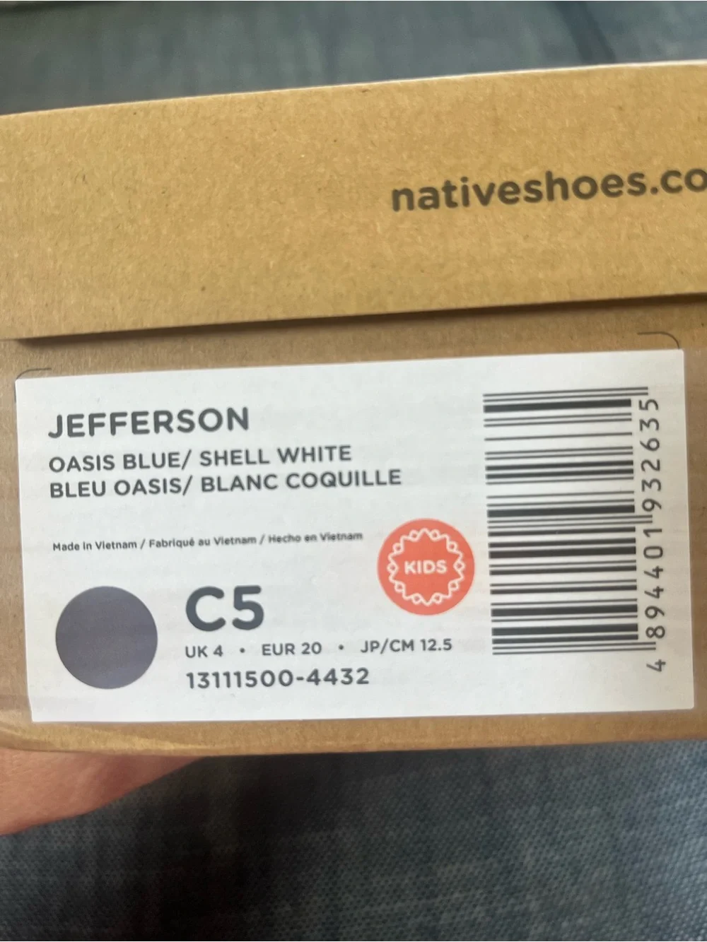 Brand new! NATIVE Jefferson Slip-On Shoe in Oasis Blue and White C5